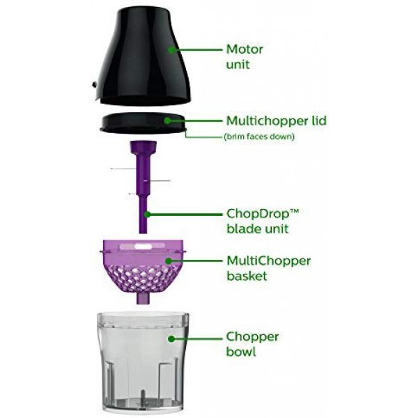 [해외] 필립스 멀티초퍼 Philips HR2505/42 Multichopper with Chop Drop Technology, Red