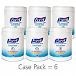 [해외] 퓨렐 손세정용 티슈(270매, 6통)PURELL Hand Sanitizing Wipes, Fresh Citrus Scent, 270 Count Alcohol-free formula Sanitizing Wipes in Eco-Fit Canister (Case of 6) - 9113-06