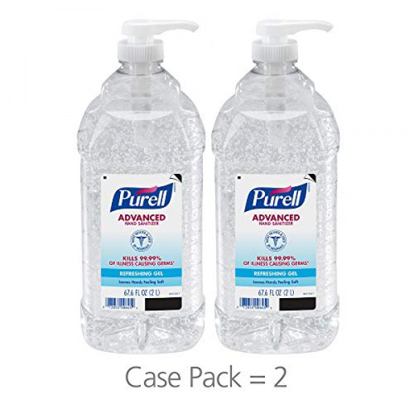 [해외] 퓨렐 손세정제 젤(2L-2팩)PURELL Advanced Hand Sanitizer, Gel, 2 Liter Hand Sanitizer Table Top Pump Bottles (Pack of 2) - 9625-02-EC