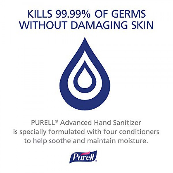 [해외] 퓨렐 손세정 수딩 젤 236ml(8oz) 4팩 PURELL Advanced Hand Sanitizer Soothing Gel for the workplace, Fresh scent, with Aloe and Vitamin E - 8 fl oz pump bottle (Pack of 4) - 9674-06-ECDECO