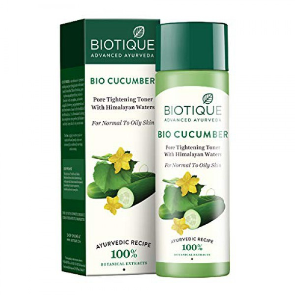 [해외] 바이오티크 토너 크림 Biotique Bio Cucumber Pore Tightening Toner with Himalayan Waters for Normal to Oily skin -120 ML/ 4.06Fl.Oz.