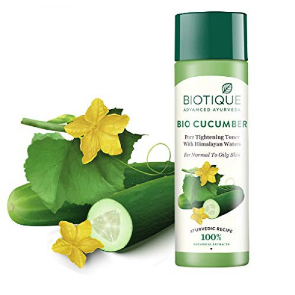[해외] 바이오티크 토너 크림 Biotique Bio Cucumber Pore Tightening Toner with Himalayan Waters for Normal to Oily skin -120 ML/ 4.06Fl.Oz.