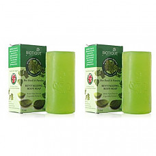 [해외] 바이오티크 바디 비누 Biotique Bio Basil & Parsley Revitalizing Body Soap 150 Gm (PACK OF 2) ( Package may vary )