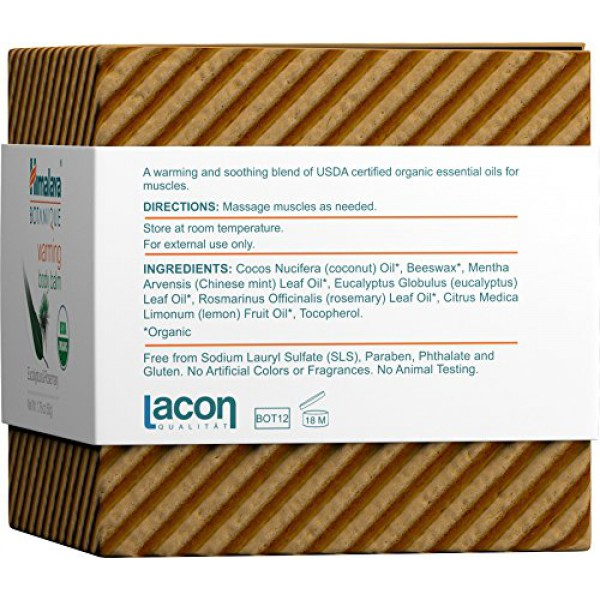 [해외] 히말라야 바디 향유 Himalaya Organic Warming Body Balm with Eucalyptus, Rosemary and Coconut Oil for Muscle and Joint Pain Relief 1.76 oz/50 g (2 PACK)