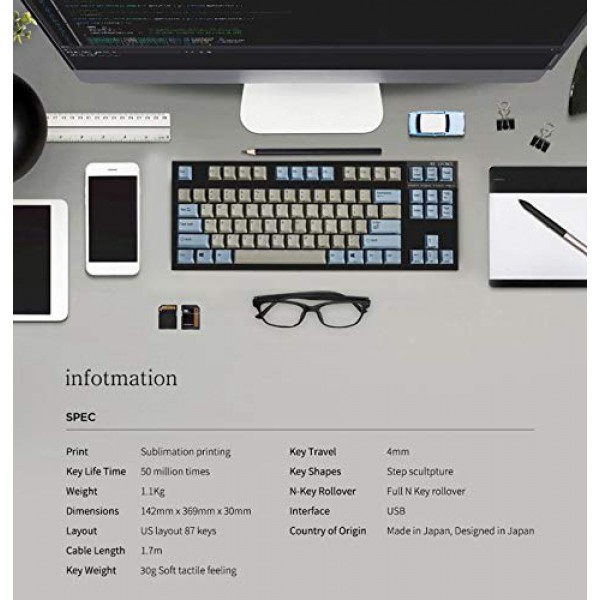 [해외] 리얼포스 키보드 REALFORCE R2TLSA HIGH-END Masterpiece Keyboard Grey/Blue 30g