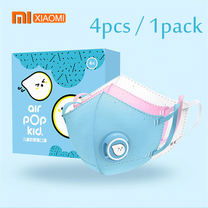 [해외] 샤오미 에어팝 어린이용 마스크(4pcs) 4pcs Xiaomi Airpop Children Mask Kid Masks PM2.5 Anti-fog Mask Protection Soft Breathable Air Wear Face Mask Boys Girls