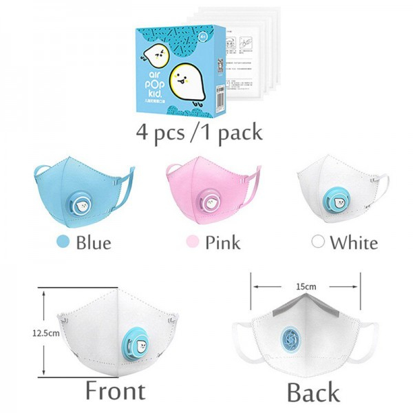 [해외] 샤오미 에어팝 어린이용 마스크(4pcs) 4pcs Xiaomi Airpop Children Mask Kid Masks PM2.5 Anti-fog Mask Protection Soft Breathable Air Wear Face Mask Boys Girls