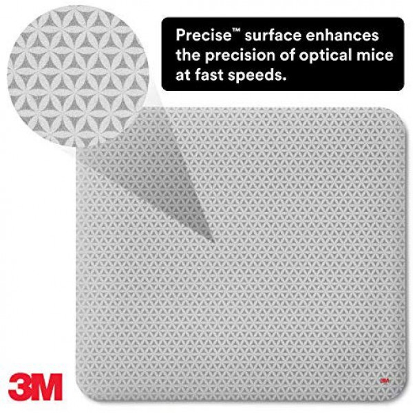 [해외] 3M 마우스 패드 Precise Mouse Pad Enhances the Precision of Optical Mice at Fast Speeds and Extends the Battery Life of Wireless Mice up to 50%, 9 in x 8 in (MP114-BSD1)