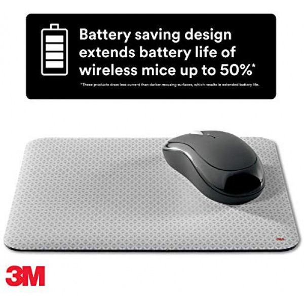 [해외] 3M 마우스 패드 Precise Mouse Pad Enhances the Precision of Optical Mice at Fast Speeds and Extends the Battery Life of Wireless Mice up to 50%, 9 in x 8 in (MP114-BSD1)