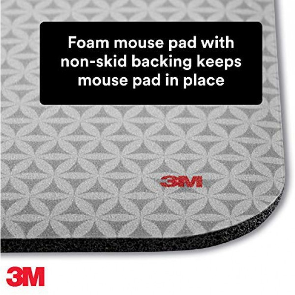 [해외] 3M 마우스 패드 Precise Mouse Pad Enhances the Precision of Optical Mice at Fast Speeds and Extends the Battery Life of Wireless Mice up to 50%, 9 in x 8 in (MP114-BSD1)