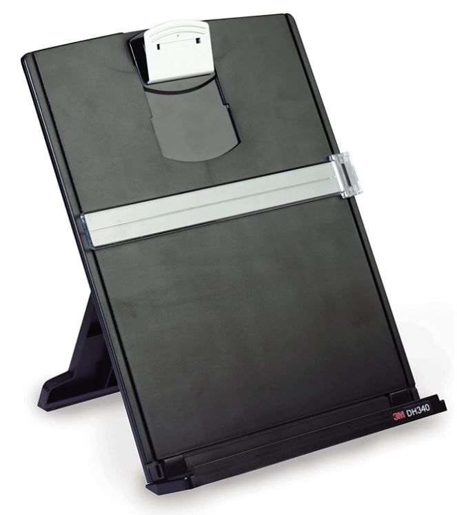 [해외] 3M 서류홀더 Desktop Document Holder with Adjustable Clip, Holds Letter, Legal and A4 Documents, Bottom Ledge Has Lip to Keep up to 150 Sheets Securely in Place, Folds Flat for Storage, Black (DH340MB)