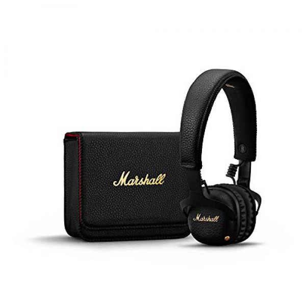 [해외] Marshall Mid ANC 능동형 소음 차단 무선 블루투스 헤드폰, Active Noise Cancelling On-Ear Wireless Bluetooth Headphone, Black (04092138)