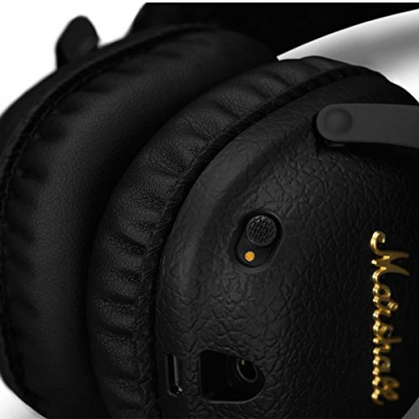 [해외] Marshall Mid ANC 능동형 소음 차단 무선 블루투스 헤드폰, Active Noise Cancelling On-Ear Wireless Bluetooth Headphone, Black (04092138)