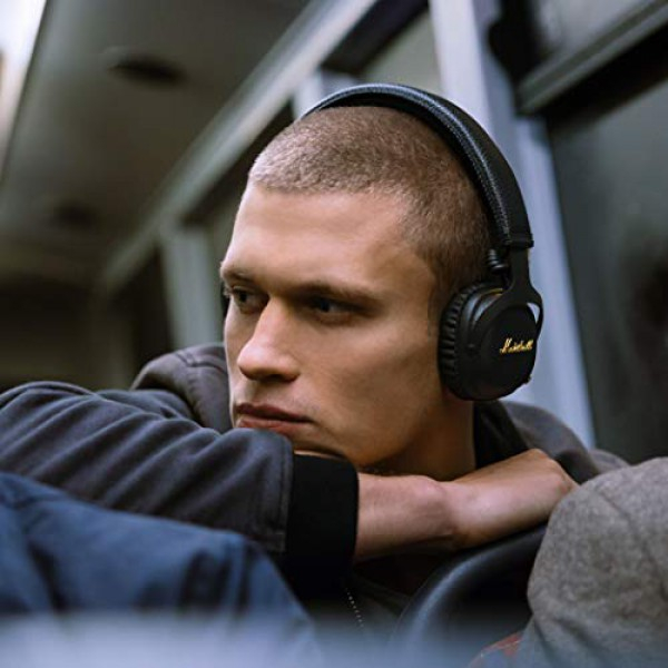 [해외] Marshall Mid ANC 능동형 소음 차단 무선 블루투스 헤드폰, Active Noise Cancelling On-Ear Wireless Bluetooth Headphone, Black (04092138)