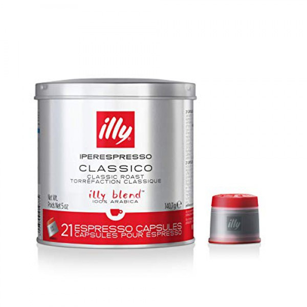 [해외] illy iperEspresso 커피 캡슐 미디어 로스트  Classico Medium Roast Espresso Pods, Compatible with illy iperEspresso Machines, 21 ct (Packaging may Vary)