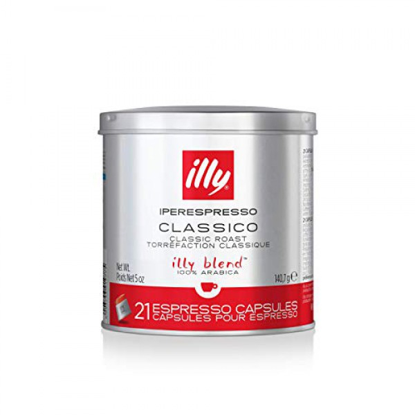 [해외] illy iperEspresso 커피 캡슐 미디어 로스트  Classico Medium Roast Espresso Pods, Compatible with illy iperEspresso Machines, 21 ct (Packaging may Vary)