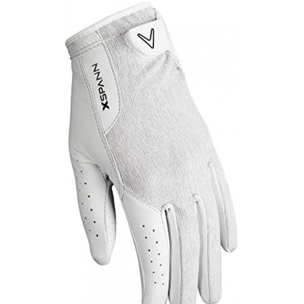 [해외] 캘러웨이 골프 여성용 X- 스팬 압축 프리미엄 가죽 골프 장갑 Callaway Golf Women's X-Spann Compression Fit Premium Cabretta Leather Golf Glove