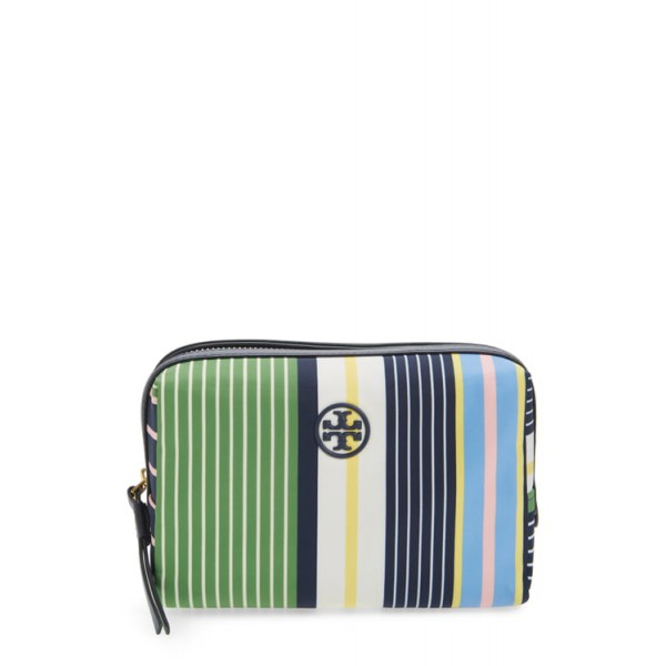 [해외] 토리버치 스트라이프 화장품 케이스 Tory Burch Small Perry Stripe Cosmetics Case