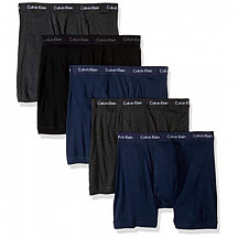 [해외] 캘빈 클라인 남성용 속옷(5pack) Calvin Klein Underwear Men's Cotton Classics 3 Pack Boxer Briefs - Black/Charcoal Heather/Blue Shadow (5 Pack)