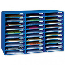[해외] Pacon 교실 메일박스 사물함(001318, 30- 슬롯, Blue) Classroom Keepers 30-Slot Mailbox, Blue (001318)