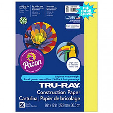 [해외] Pacon 공작종이 Tru-Ray Heavyweight Construction Paper, Lively Lemon, 9