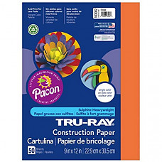 [해외] Pacon 공작종이 Tru-Ray Construction Paper, 9 x 12 Inches, Orange, 50 Sheets (103002) - Orange