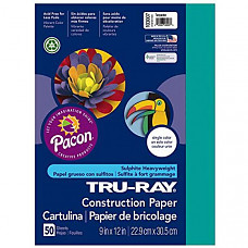 [해외] Pacon 공작종이 Tru-Ray Heavyweight Construction Paper, Turquoise, 9