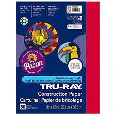 [해외] Pacon 공작종이 Pacon Tru-Ray Heavyweight Construction Paper, Festive Red,  9