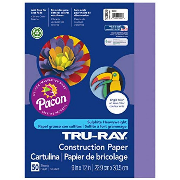 [해외] Pacon 공작종이 Tru-Ray Heavyweight Construction Paper, Violet,  9