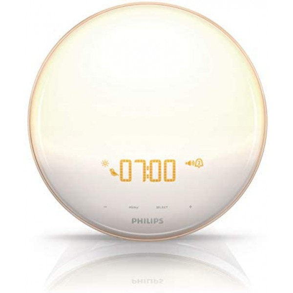 [해외] 필립스 스마트폰 연계 웨이크업 라이트 테라피 알람시계 램프(HF3520/60) Philips SmartSleep  Wake-Up Light Therapy Alarm Clock with Colored Sunrise Simulation and Sunset Fading Night Light, White