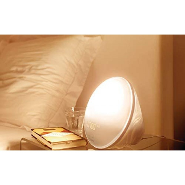 [해외] 필립스 스마트폰 연계 웨이크업 라이트 테라피 알람시계 램프(HF3520/60) Philips SmartSleep  Wake-Up Light Therapy Alarm Clock with Colored Sunrise Simulation and Sunset Fading Night Light, White