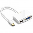 [해외] 유그린(UGREEN) 미니 영상변환 어뎁터 Mini DisplayPort to HDMI VGA Adapter Converter 4K Thunderbolt 2.0 Compatible for MacBook Pro, MacBook Air, iMac, Surface Pro 1 2 3 4 6, Surface Laptop 2, Surface Book, ThinkPad X1 (White)