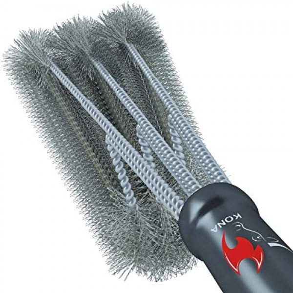 [해외] 코나(Kona) 360회전 야외 캠핑용 BBQ 그릴 청소 브러쉬 Clean Grill Brush, 18 inch Best BBQ Grill Brush - Stainless Steel 3-in-1 Grill Cleaner for Effortless Cleaning