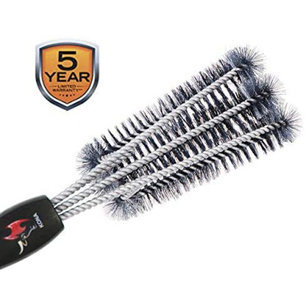 [해외] 코나(Kona) 360회전 야외 캠핑용 BBQ 그릴 청소 브러쉬 Clean Grill Brush, 18 inch Best BBQ Grill Brush - Stainless Steel 3-in-1 Grill Cleaner for Effortless Cleaning