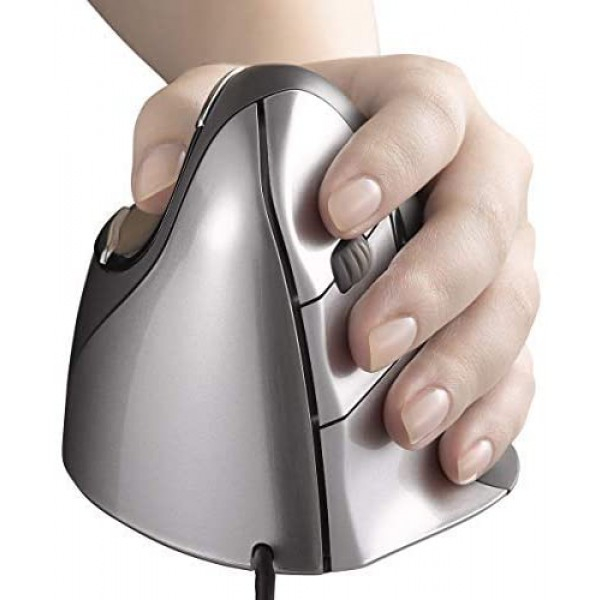 [해외] 이볼루엔트(Evoluent) 버티컬 인체공학적 USB연결 무선 마우스(왼손잡이) Evoluent VM4L VerticalMouse 4 Left Hand Ergonomic Mouse with Wired USB Connection (Regular Size)