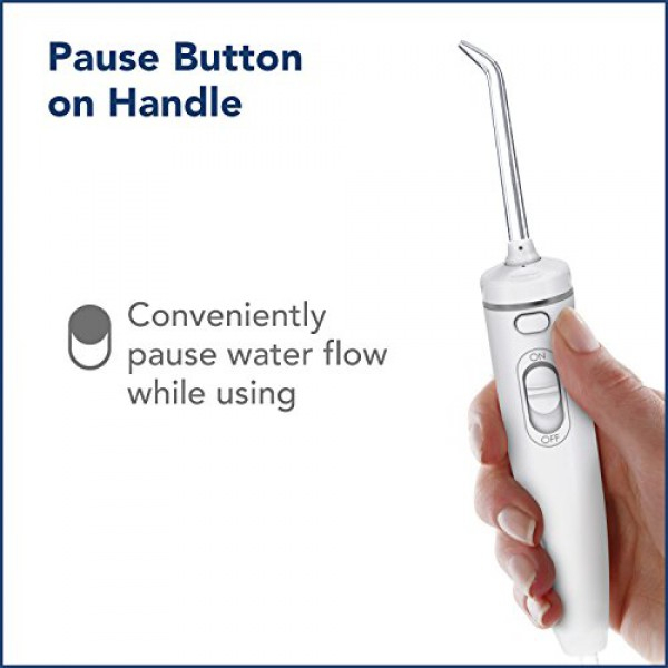 [해외] 워터닉(Waterpik) 화이트닝 구강 세정기(미백 정제 30개 포함) Waterpik Whitening Water Flosser, White (WF 05) Electric Oral Irrigator Flosser Whitens Teeth Gently