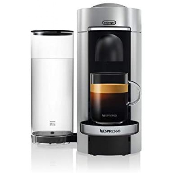 [해외] 드롱기 네스프레소 버츄오 플러스 캡슐 커피머신(Silver/독일배송/220V사용 가능/12개 캡슐포함) De'Longhi Nespresso Vertuo Plus(ENV 155.S)coffee capsule machine (1.7L, Silver)