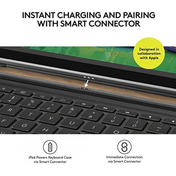 [해외] 로지텍 아이패드 프로 10.5인치 무선 스마트 커넥터 슬림콤보 키보드 케이스 Logitech iPad Pro 10.5 inch Keyboard Case | SLIM COMBO with Detachable, Backlit, Wireless Keyboard and Smart Connector (Black)
