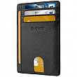 [해외] Buffway 슬립 미니 RFID 포켓 가죽 지갑 Slim Minimalist Front Pocket RFID Blocking Leather Wallets for Men Women - Cross Black
