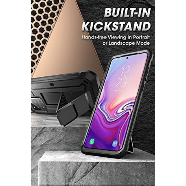 [해외] SUPCASE 유니콘 비틀 프로 삼성 겔럭시 S20 울트라 5G 케이스 UB Pro Series Designed for Samsung Galaxy S20 Ultra / S20 Ultra 5G Case (2020 Release), Full-Body Dual Layer Rugged Holster & Kickstand Case Without Built-in Screen Protector (Black)