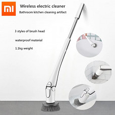 [해외] Xiaomi 샤오미 무선 전동 청소솔 3종 브러시 헤드 찌든때 제거 길이조절(220V사용 가능) Original Xiaomi wireless electric cleaner bathroom kitchen cleaning artifact Lightweight and waterproof cleaner