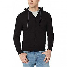 [해외] 타미힐피거 남성 풀집 후드 스웨터 Tommy Hilfiger Mens Full Zip Hoodie Sweatshirt (Deep Knit Black)