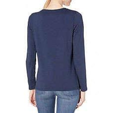 [해외] 타미힐피거 여성 로고 크루넥 롱 슬리브 티셔츠 Tommy Hilfiger Womens Long Sleeve Crew Neck Logo Tee(Deep Navy)