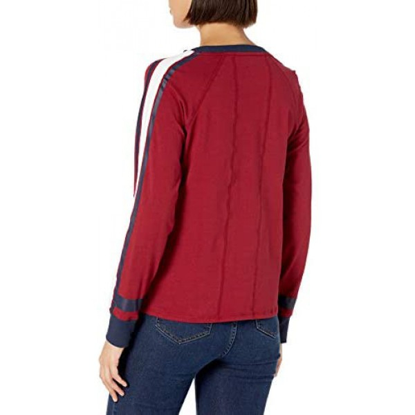 [해외] 타미힐피거 여성 로고 크루넥 롱 슬리브 티셔츠 Tommy Hilfiger Womens Long Sleeve Crew Neck Logo Tee(Crimon)