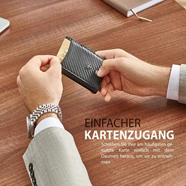 [해외] TRAVANDO 남성용 머니클립 슬림 지갑(영국직배송) Rio Slim Wallet with Money Clip RFID Blocking Wallet - Credit Card Holder - Travel Wallet - Minimalist Mini Wallet Bifold for Men with Gift Box