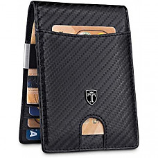 [해외] TRAVANDO 남성용 머니클립 슬림 지갑(영국직배송) Rio Slim Wallet with Money Clip RFID Blocking Wallet - Credit Card Holder - Travel Wallet - Minimalist Mini Wallet Bifold for Men with Gift Box