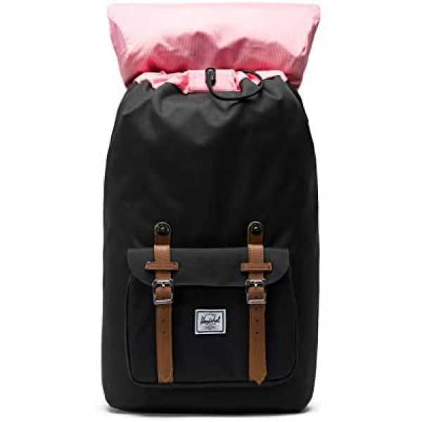 [해외] 허쉘 랩탑 백팩 Herschel Little America Laptop Backpack - Black/Tan Synthetic Leather