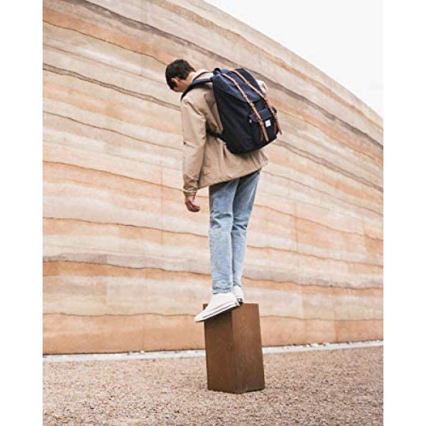 [해외] 허쉘 랩탑 백팩 Herschel Little America Laptop Backpack - Black/Tan Synthetic Leather