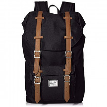 [해외] 허쉘 랩탑 백팩 Herschel Little America Laptop Backpack - Black/Tan Synthetic Leather