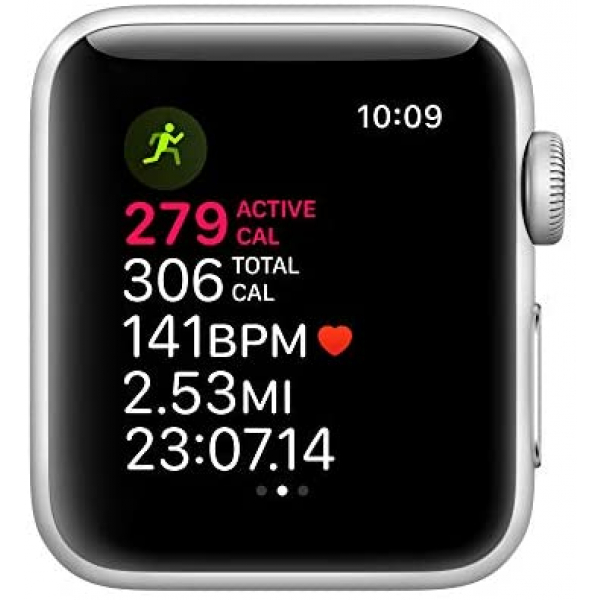 [해외] 애플 워치 시리즈 3 Apple Watch Series 3 (GPS, 38mm) - Silver Aluminum Case with White Sport Band